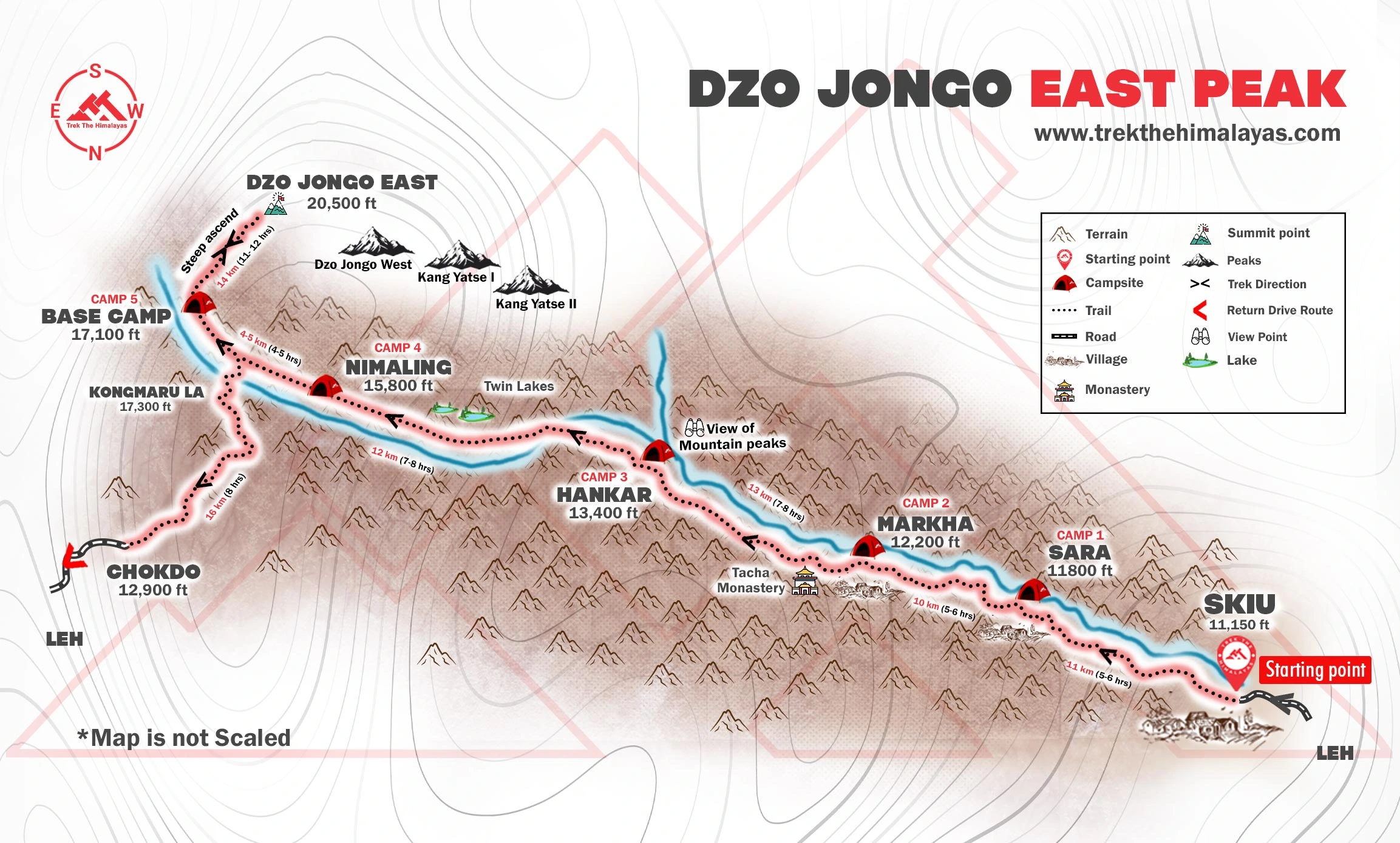 Dzo Jongo East Peak with Markha Valley Trek Maps